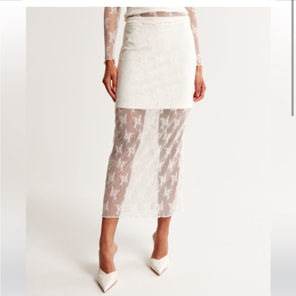 Abercrombie and Fitch Lace midi skirt
